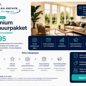 Premium verhuurpakket Flex Estate inclusief 3 maanden Funda-plaatsing